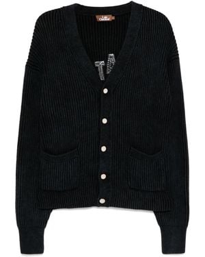 Stain Shade V-Neck Cardigan - Black