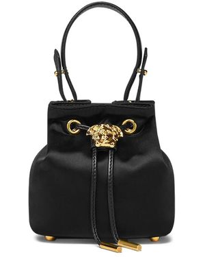 Versace Mini La Medusa Beuteltasche Aus Satin - Schwarz