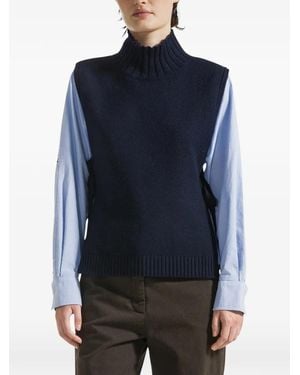 Seventy High-Neck Side-Tie Vest - Blue