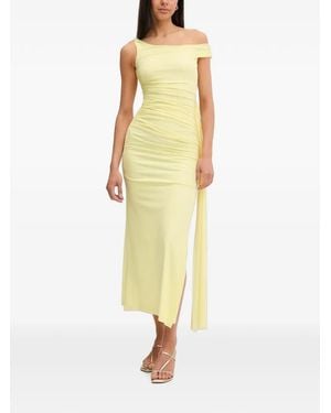 Bardot Layana Ruched One-Shoulder Maxi Dress - Yellow