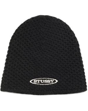 Stussy Textured-Knit Beanie Hat - Black