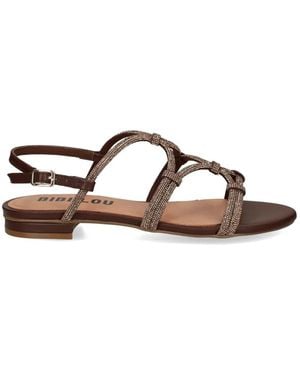 Bibi Lou Quail Crystal-Embellished Flat Sandals - Brown
