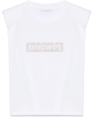 Patrizia Pepe ロゴアップリケ タンクトップ - ホワイト