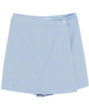 Manuel Ritz Wrap Button Skirt - Blue