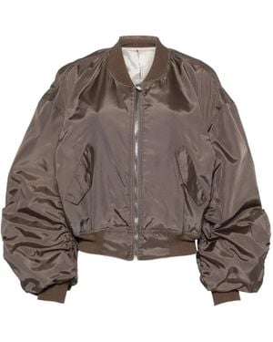 Rick Owens Padded Zip-Up Bomber Jacket - Brown