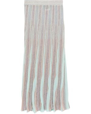 forte_forte Striped Midi Skirt - White
