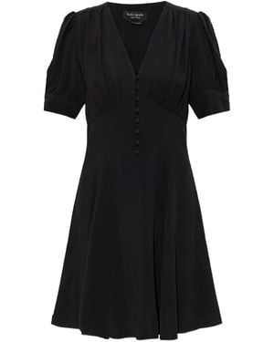 Kate Spade V-Neck Button Mini Dress - Black