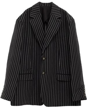 Willy Chavarria Chilango Striped Blazer - Black