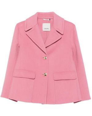 Max Mara Button-Fastening Notched-Lapel Jacket - Pink