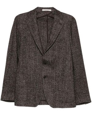 Tagliatore Giacca Monopetto Con Motivo A Spina Di Pesce - Grigio