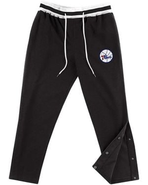 Mitchell & Ness Philadelphia 76Ers Reversed Fleece Tearaway Track Trousers - Black