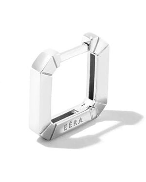 Eera 18Kt Mini Square Hoop Earring - White