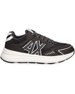 ARMANI EXCHANGE Logo-Patch Paneled Sneakers - White