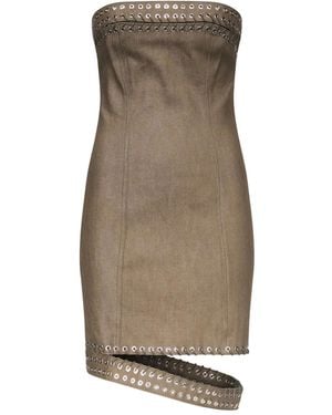 Ludovic de Saint Sernin Eyelet-Detailing Mini Dress - Natural