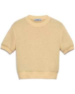 Prada Kaschmirpullover Mit Rundem Ausschnitt - Natur