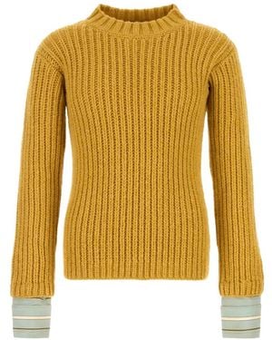 Prada Gerippter Pullover - Gelb