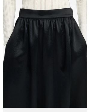 Maria McManus Lace-Trim Gathered Midi Skirt - Black