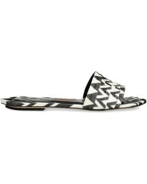 Missoni Pantoletten Mit Zickzack-Print - Weiß