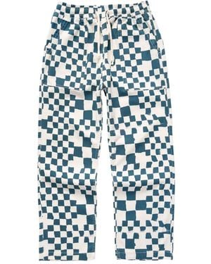 Service Works Chef check-pattern drawstring trousers - Azul