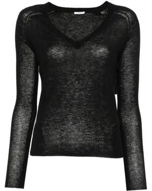 JOSEPH Cetus V-Neck Top - Black