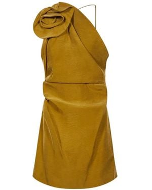 Magda Butrym Flower-Embellished Mini Dress - Yellow