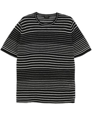 Roberto Collina ストライプ Tシャツ - ブラック
