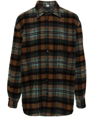 Winnie NY Plaid-Check Felted Shirt - Black