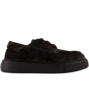 Referenc Lace-Up Suede Derby Shoes - Black