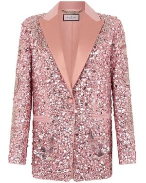 Philipp Plein Blazer À Sequins - Rose