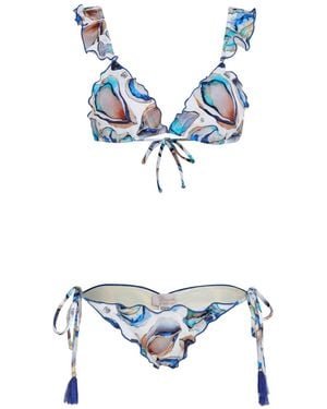 Brigitte Bardot Bikini Mit Muschel-Print - Blau