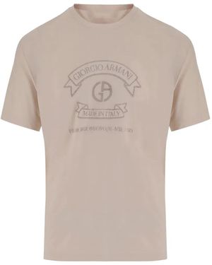 Giorgio Armani Logo-Print Short-Sleeve T-Shirt - White