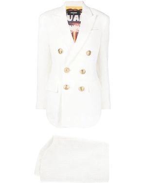 DSquared² Traje de falda con doble botonadura - Blanco