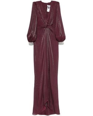 Nissa Twist-Detail Chiffon Maxi Dress - Purple