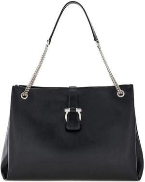 Ferragamo Hardware Chain Tote Bag - Black