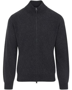 Canali Zip-Fastening Cardigan - Blue