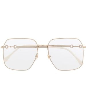 Gucci Square-Frame Oversized Glasses - Metallic