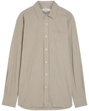 Forét Scout Check-Pattern Shirt - White