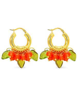 Annele Lingonberry Beret Earrings - Orange