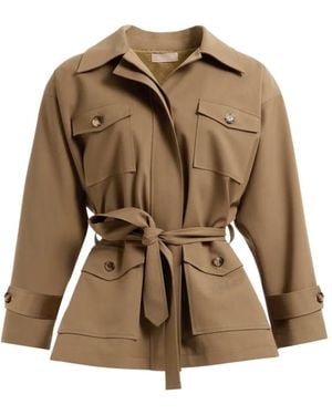 Elie Saab Belted Multi-Pocket Jacket - Brown