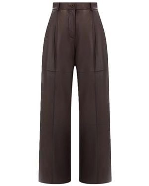 P.A.R.O.S.H. Leather Trousers - Brown