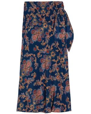 Momoní Dolores Printed Midi Skirt - Blue