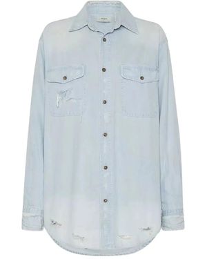 One Teaspoon Camisa Chambray con botones - Azul