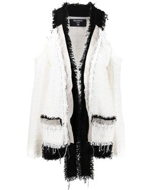 Balmain Boucle Knit Jacket - White