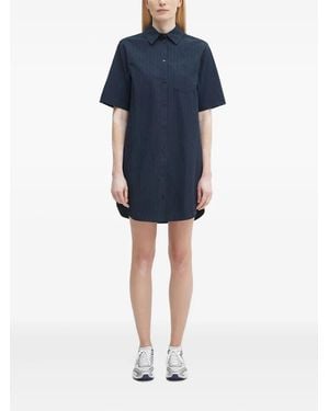 Samsøe & Samsøe Pinstripe Short-Sleeve Shirt Dress - Blue