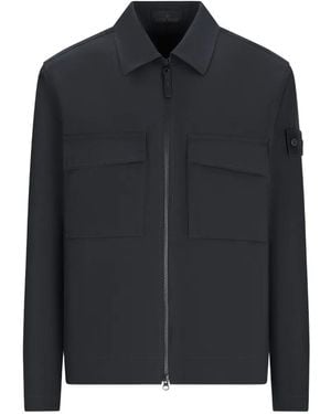 Stone Island 1200018 All-Weather Cotton Canvas_S.I. Ghost Overshirt - Black