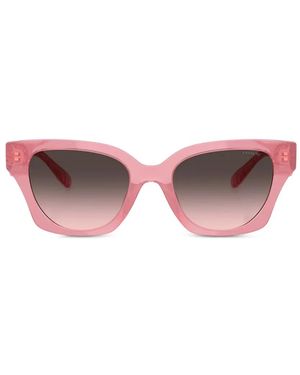 COACH Quilted-Effect Square-Frame Sunglasses - Pink