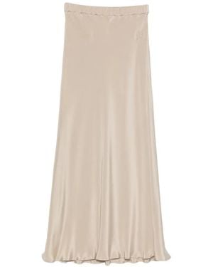 Max Mara Elastische Maxi-Rok - Naturel