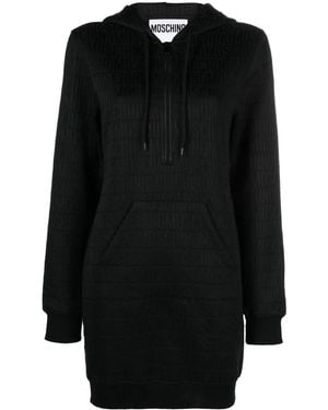 Moschino Monogram Logo-Print Hoodie Dress - Black