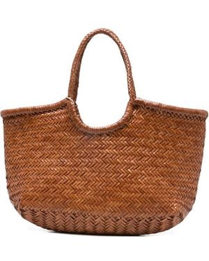 Dragon Diffusion Woven Basket Handle Backpack - Brown