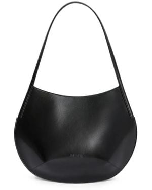 Jil Sander Kante Angular Leather Shoulder Bag - Black